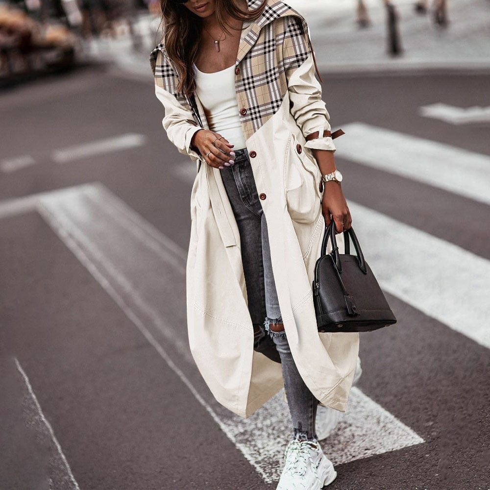 Trench-Coat Elégant à Manches Longues Pour Femmes - Vêtements D'extérieur Intemporels et Sophistiqués