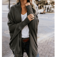 Open vest in oversized vleermuisbreisel