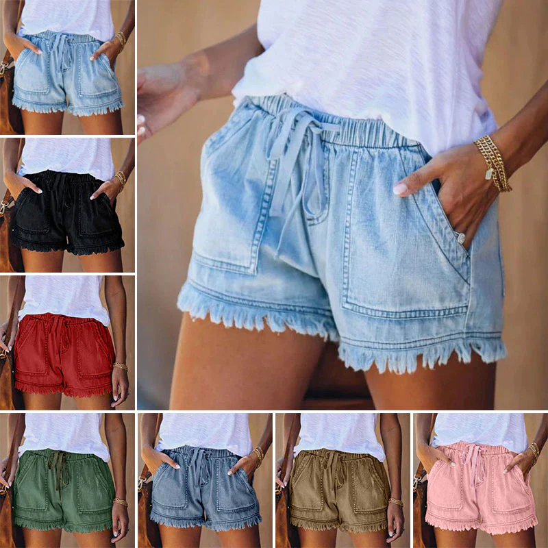 Laura denim shorts met hoge taille