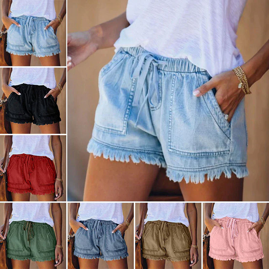 Laura denim shorts met hoge taille